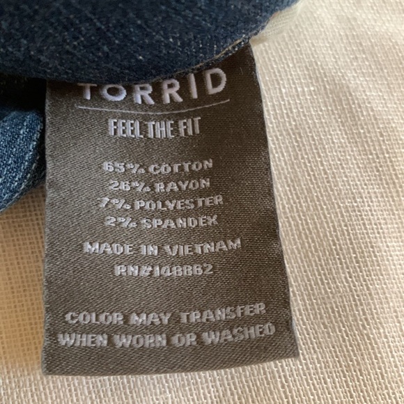 Torrid Jean Jeggings Women Sz 16R blue denim premium stretch like new - Picture 9 of 12